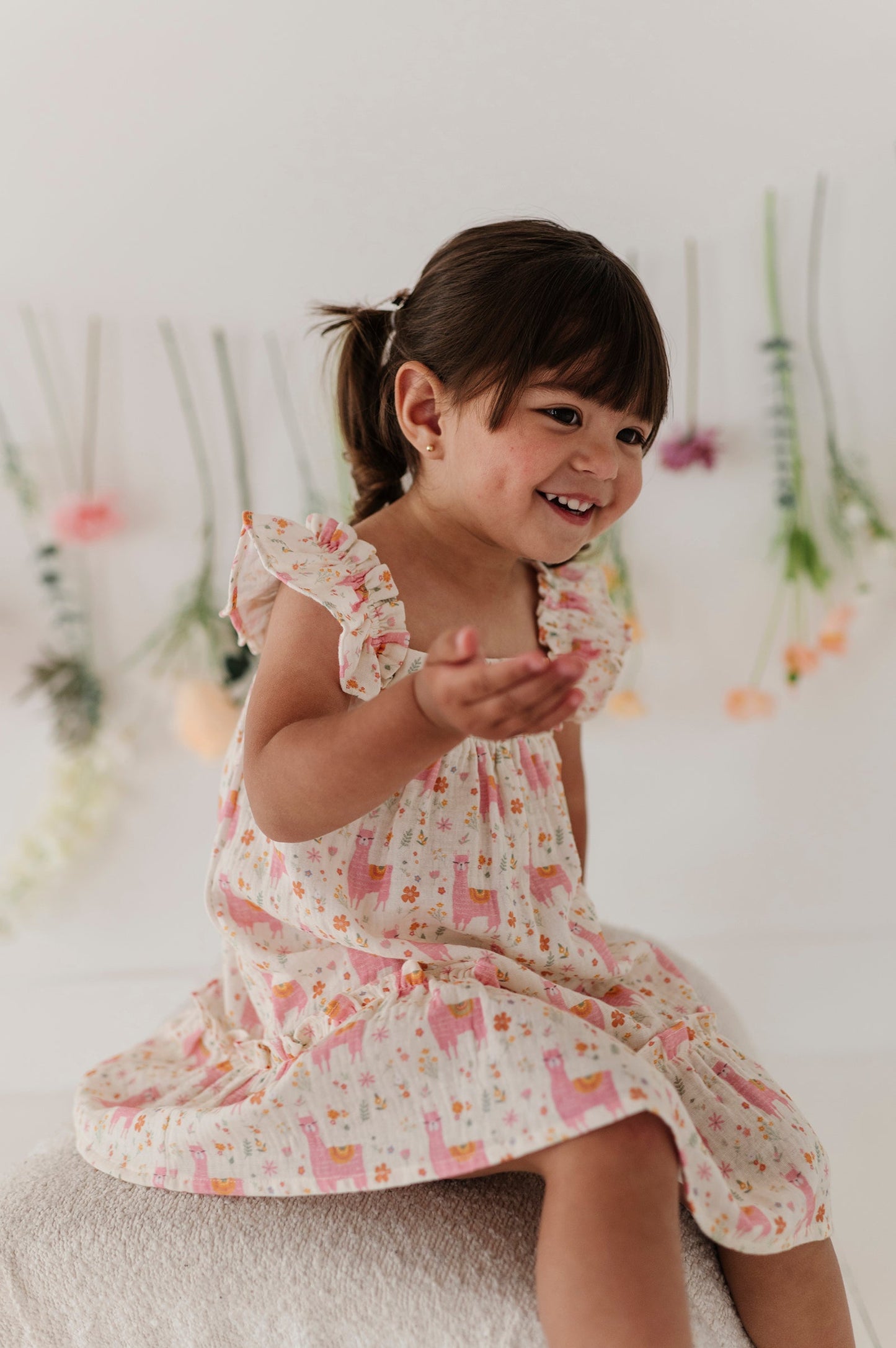 Girl's Drop-Waist Peplum Dress