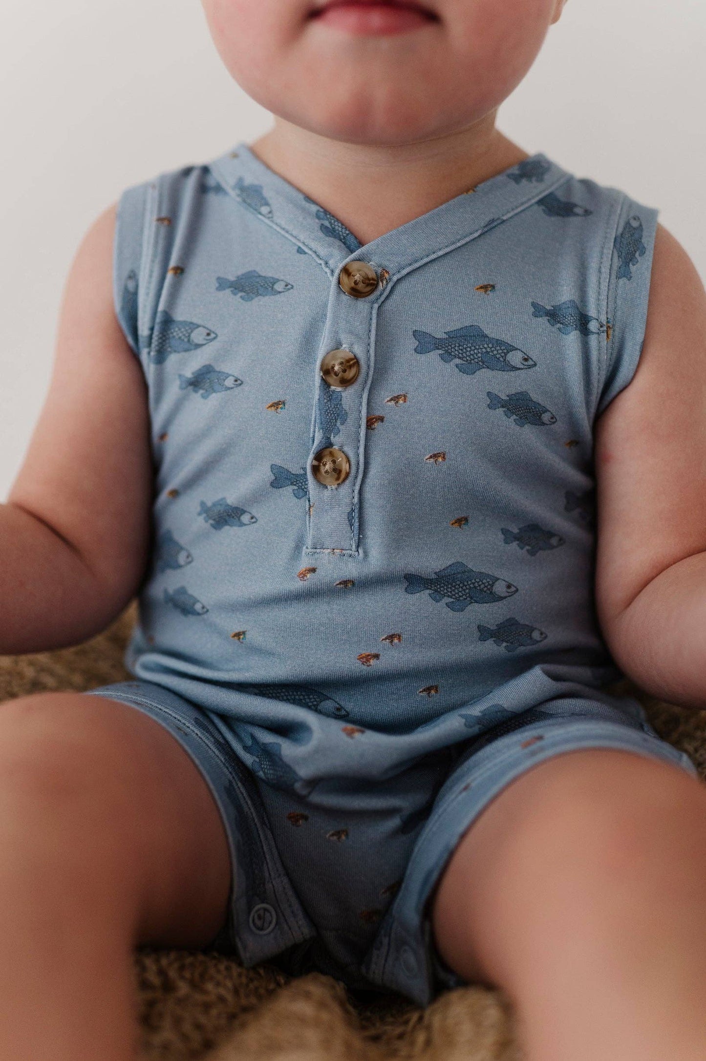 Sleeveless Romper: Fish
