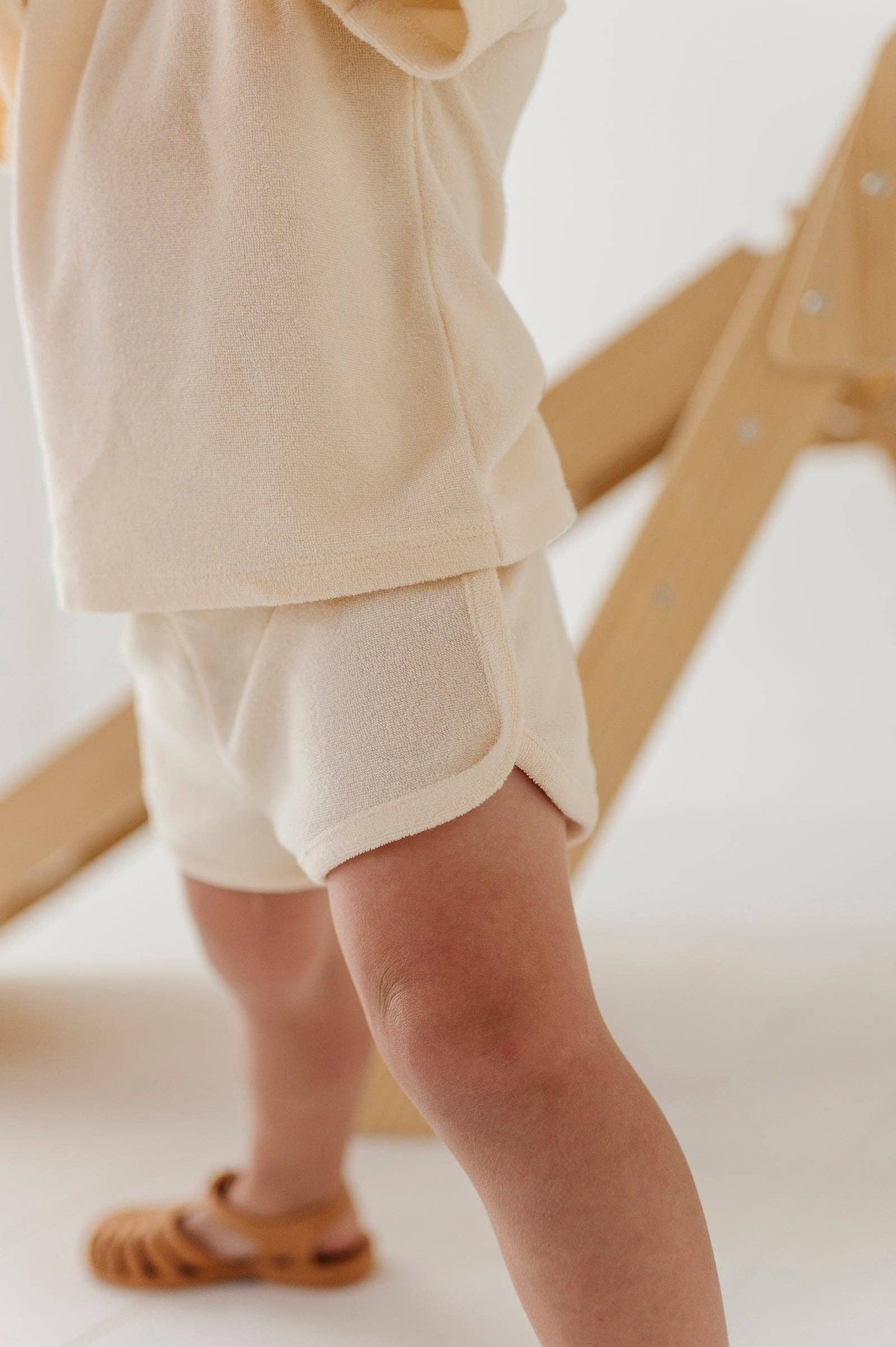 Short Sleeve Cotton Terry Set- Aqua Grey