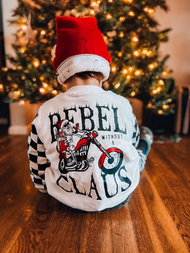 Rebel without a Claus-Crewneck Kids