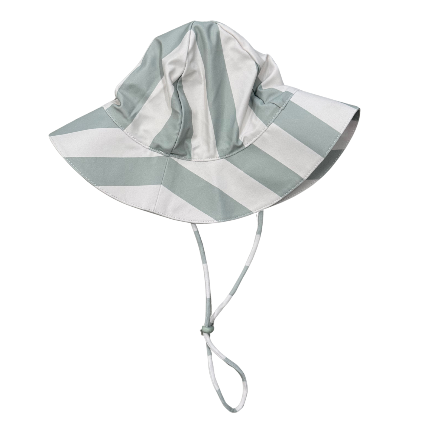 Sun Hat- Aqua Grey Stripe