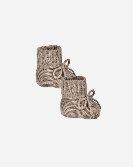 Knit Booties || Heathered Mocha