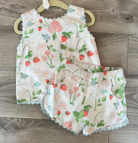 Strawberry Diaper and Short Set