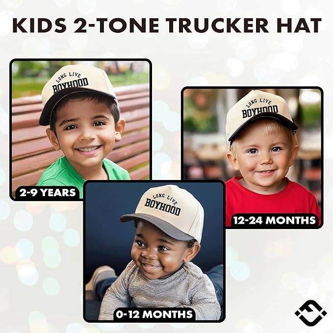 Embroidered Two Tone Snapback - Long Live Boyhood - Black/Beige