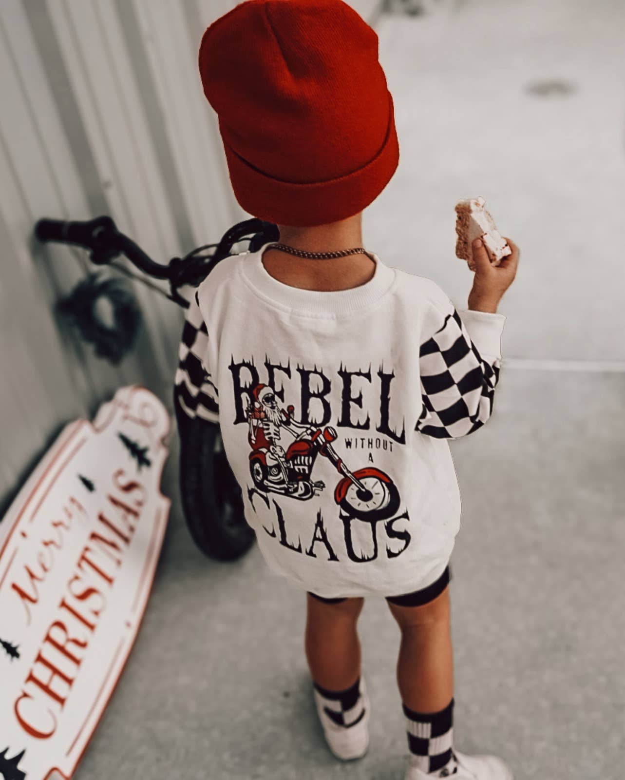 Rebel without a Claus-Crewneck Kids
