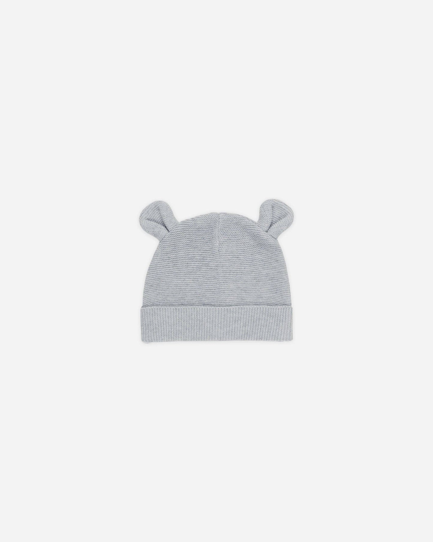 Baby Bear Beanie || Heathered Dusty Blue