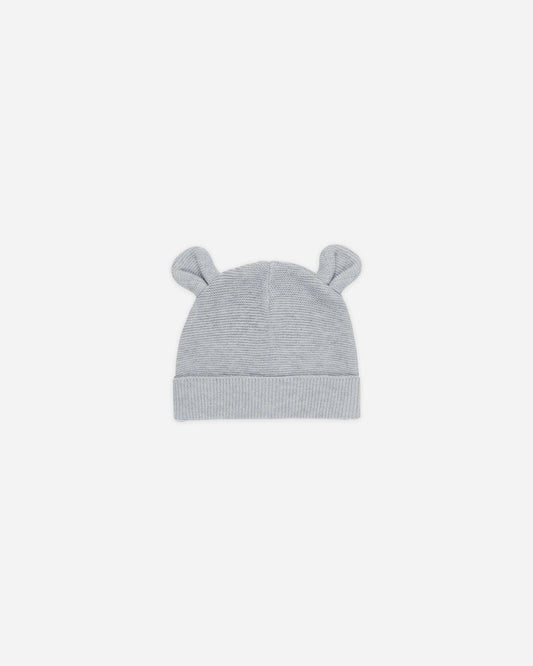 Baby Bear Beanie || Heathered Dusty Blue