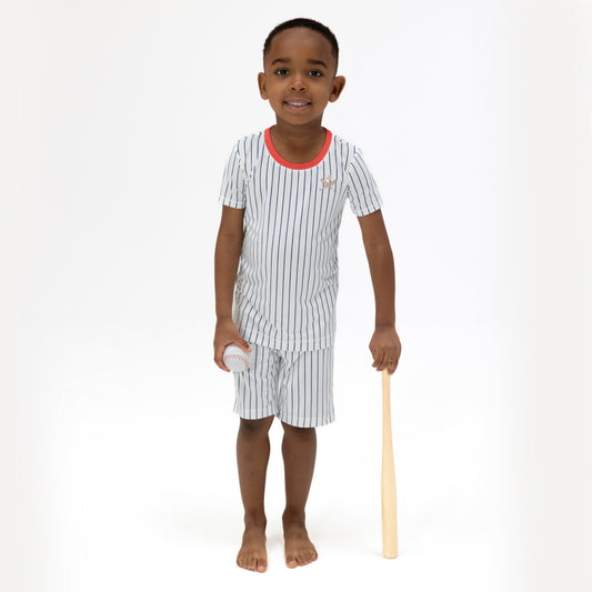 Baseball Stripe - Loungewear Short Set