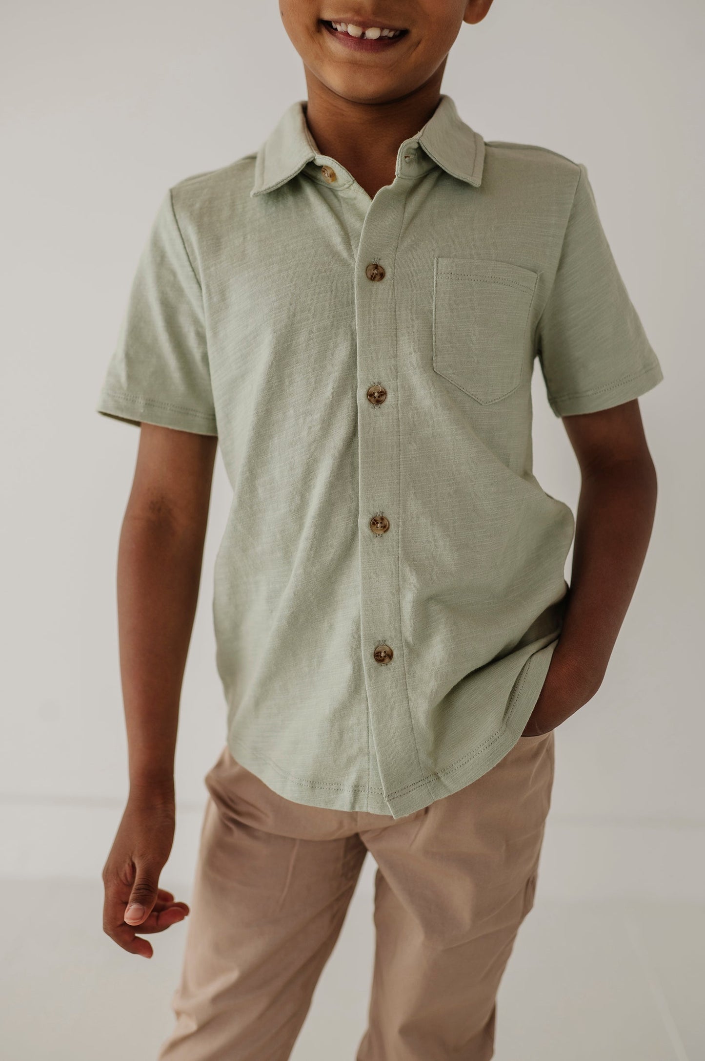 Boy's Collar Button Shirt
