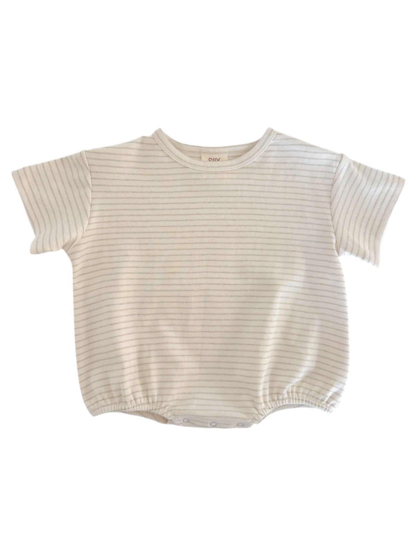 Sage Pencil Stripe / Organic T-Shirt Bubble