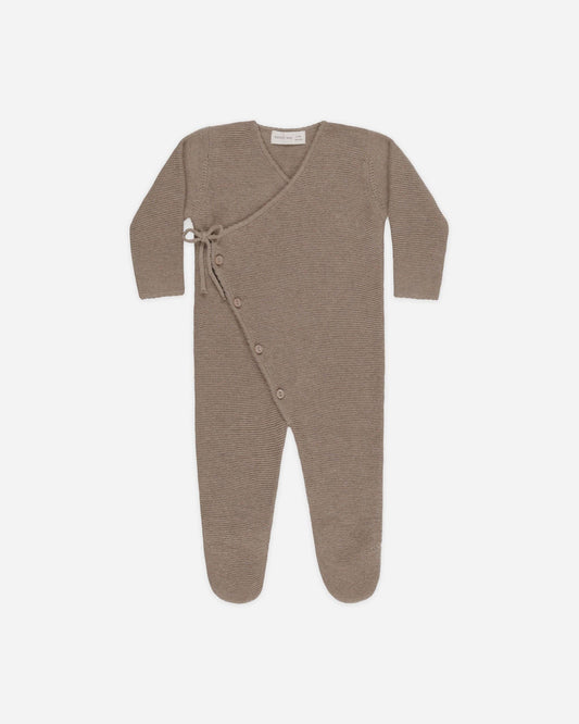 Wrap Knit Footie || Heathered Mocha