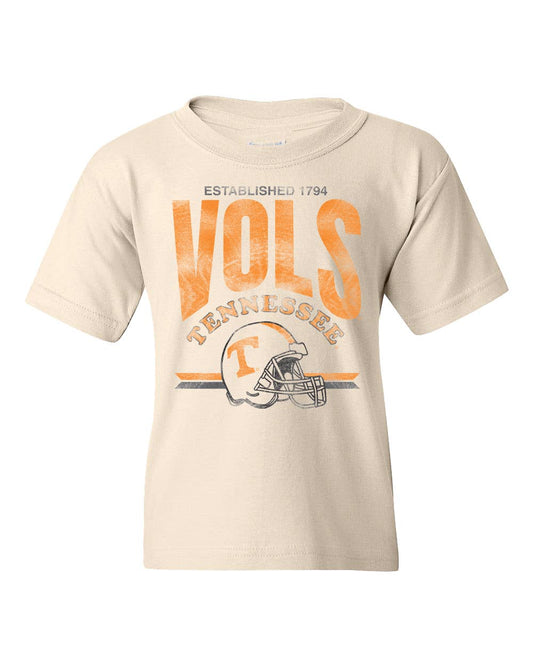 Tennessee Vols Established Helmet Cream Tee