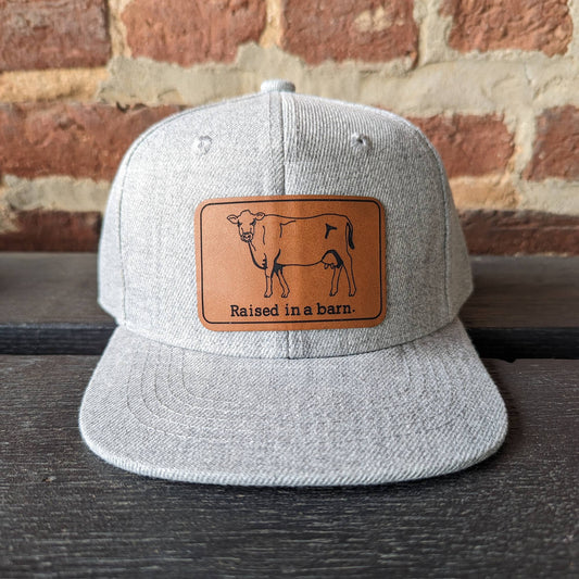 Raised in a Barn Kids Trucker Hat : Heather Gray