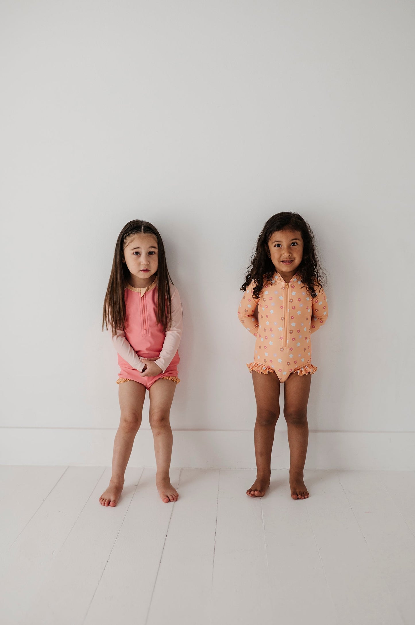 Girl's One-Piece Ruffle Rash Guard Swimsuit