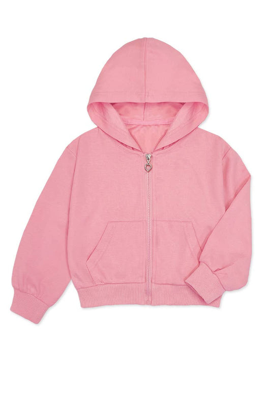 Knit Terry Zip-Up Hoodie: Blush Pink