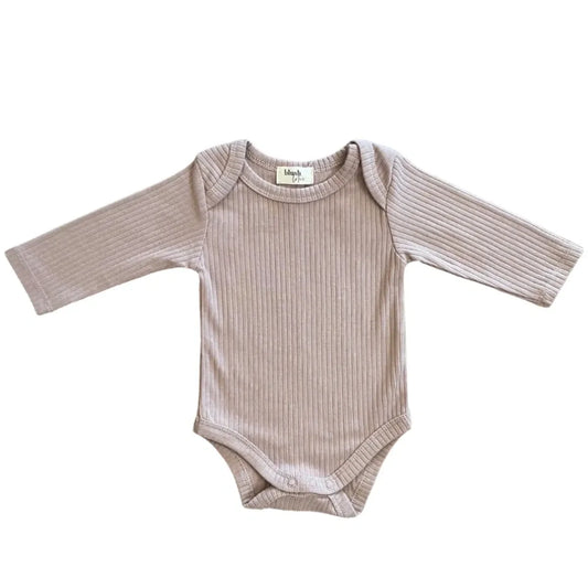 Ribbed Bodysuit - LONG SLEEVE - Desert Sand