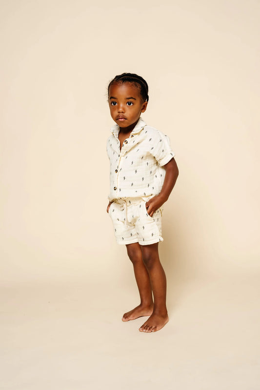 Lou Lou Lightning Bolt Muslin Cotton Shorts