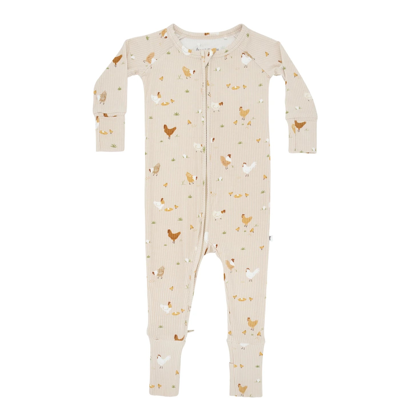 Chicken Bamboo Small Ribbed Zip Romper