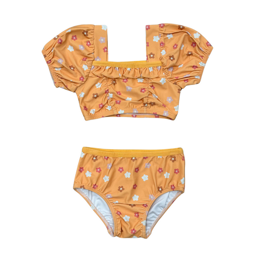 Girl's Puff Sleeve Swimsuit