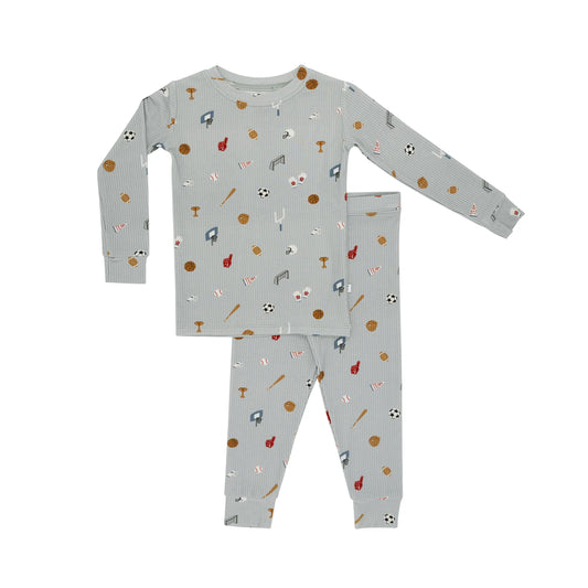 Sports Zone Bamboo Small Ribbed - Two Piece Long Sleeve/Pant Set