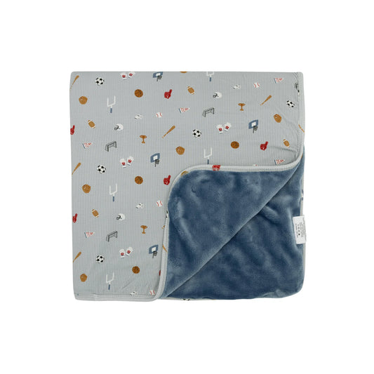 Sports Zone Small Ribbed Bamboo/Plush TODDLER Blanket (36 x 50)