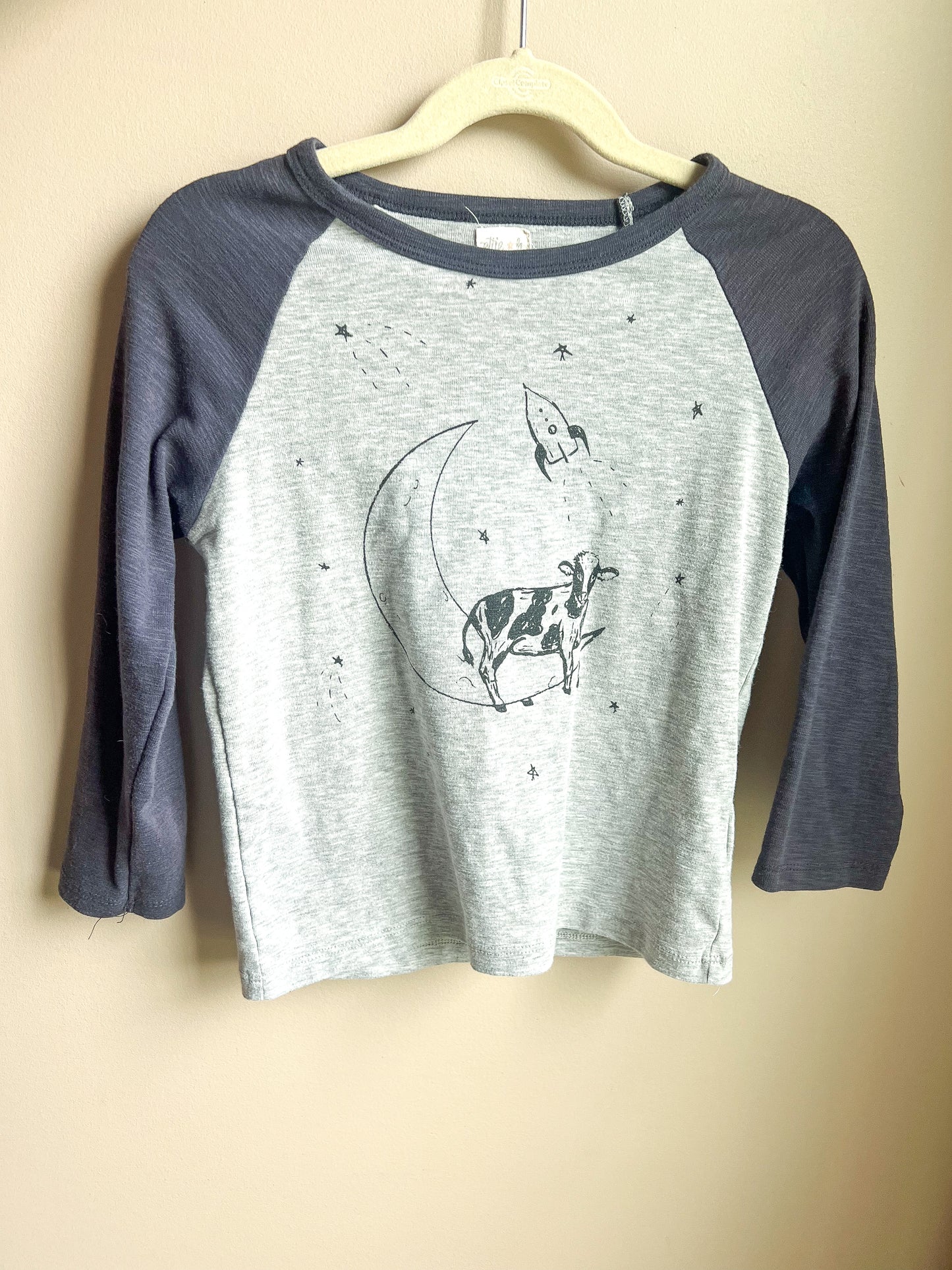 4T - Cow on the Moon Long Sleeve Tee - VGUC