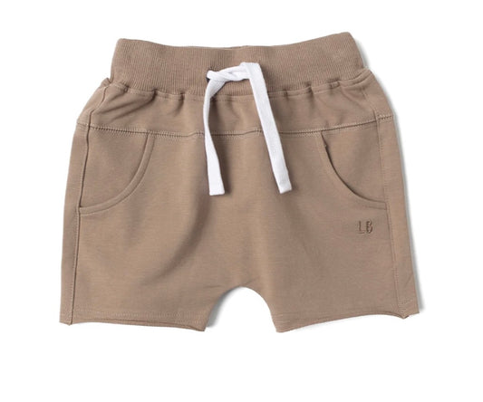Little Bipsy Raw Edge Harem Shorts - Tan