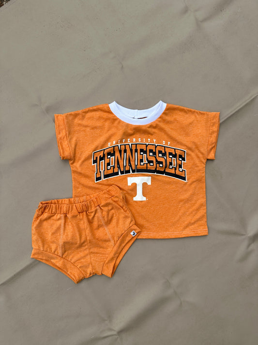 JuneJuly Custom Upcycled Children's Clothing: 4T/ Short Sleeve Boxy TShirt & Shorties Set