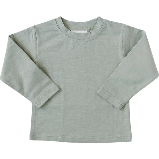 Sage Green Long Sleeve Cotton Tee