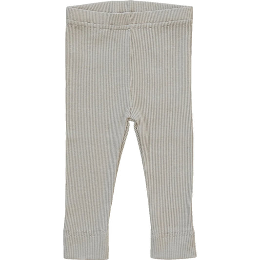 Oatmeal Organic Ribbed Leggings