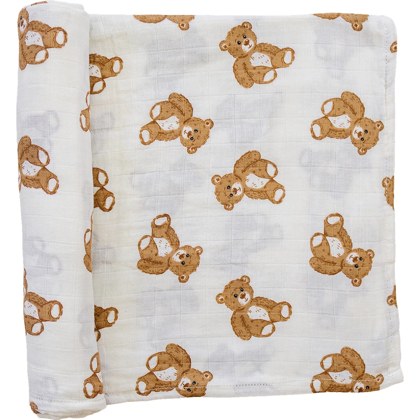 Teddy Bear Muslin Swaddle Blanket - 100% Cotton