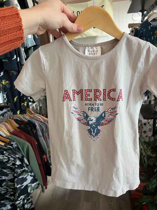 5T Mebie Baby America Graphic Tee- VGUC