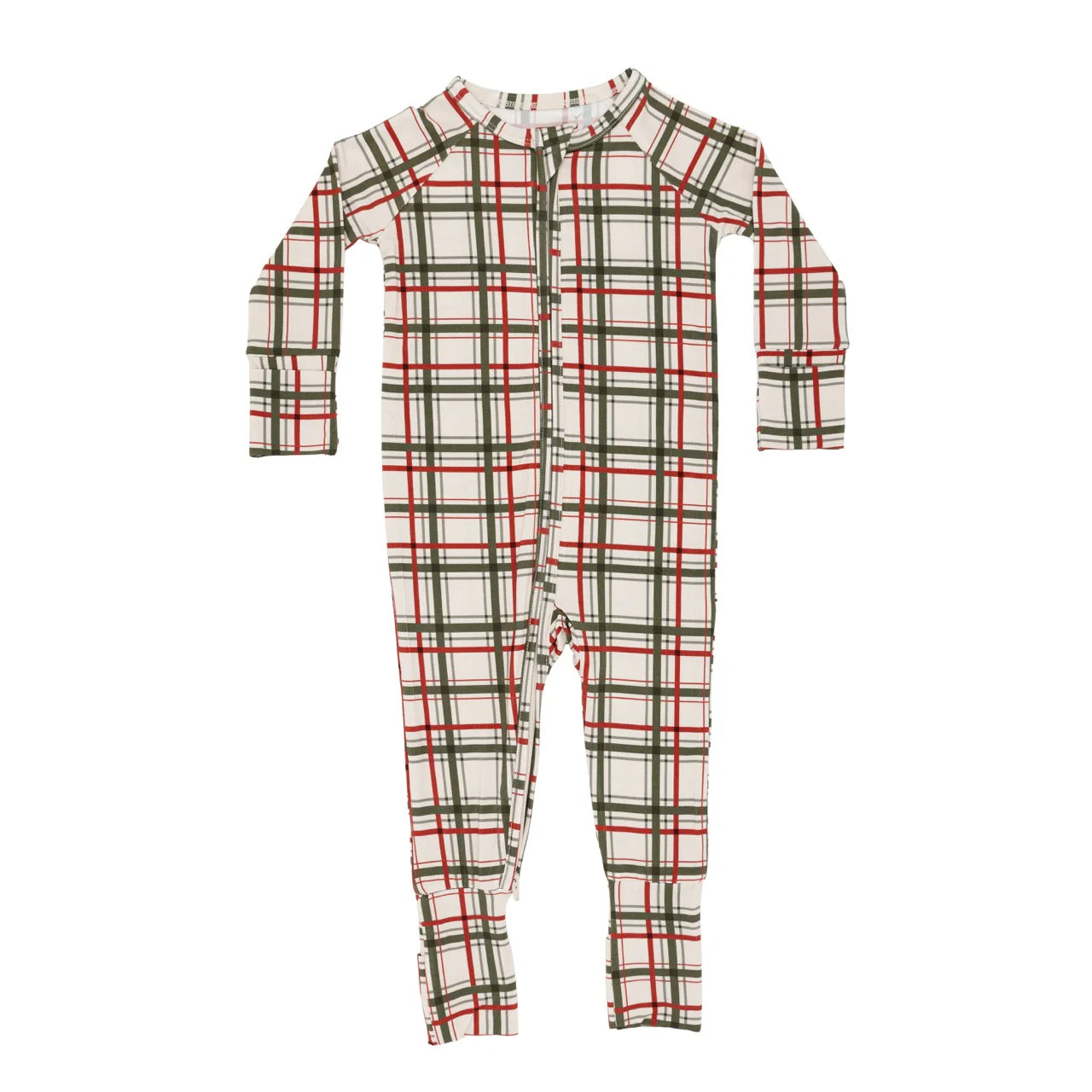 Double Plaid Bamboo Zip Romper