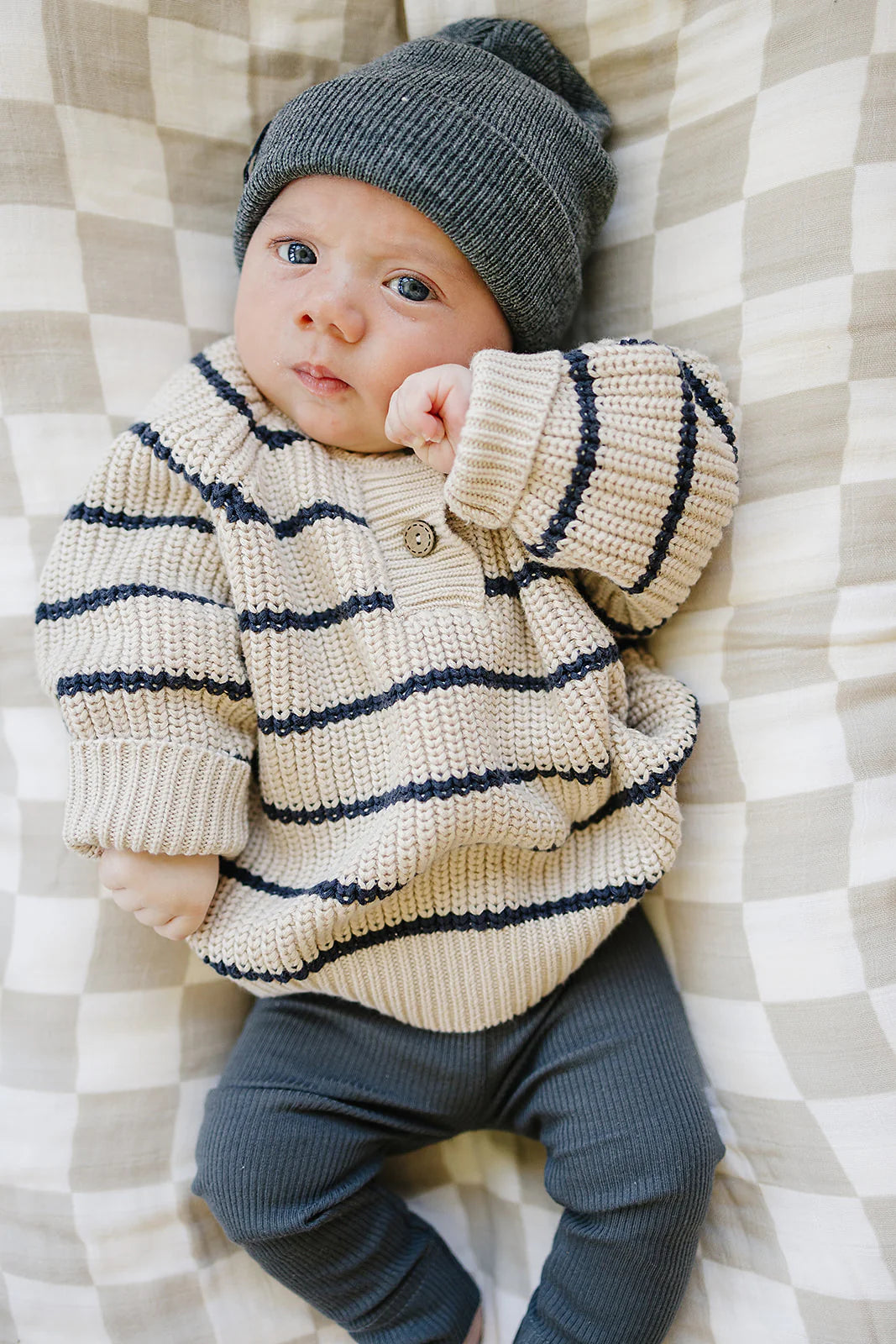 Charcoal Stripe Kinit Sweater