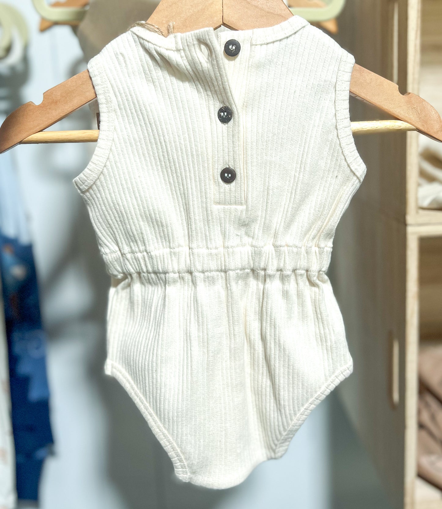 The Dawn Romper - Ribbed Organic Cotton - Undyed