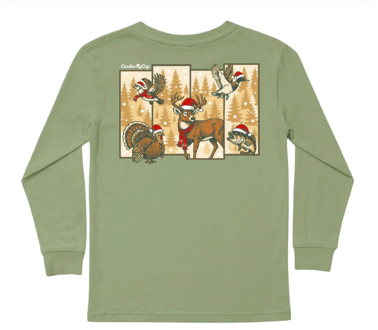 Christmas Hunting Grid-  Graphic Long Sleeve
