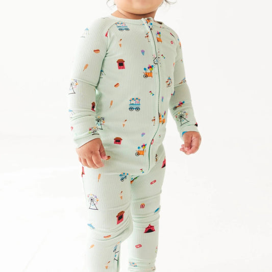 County Fair Bamboo Small Ribbed Zip Romper