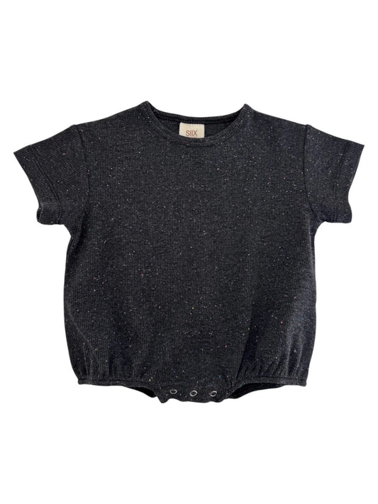 Black Speckled T-Shirt Bubble Romper