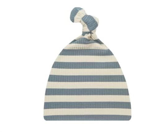 Blue Stripes - Lou Lou Top Knot Hat