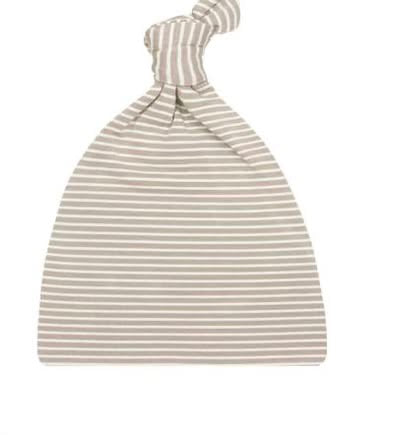 Tan Stripes - Lou Lou Top Knot Hat