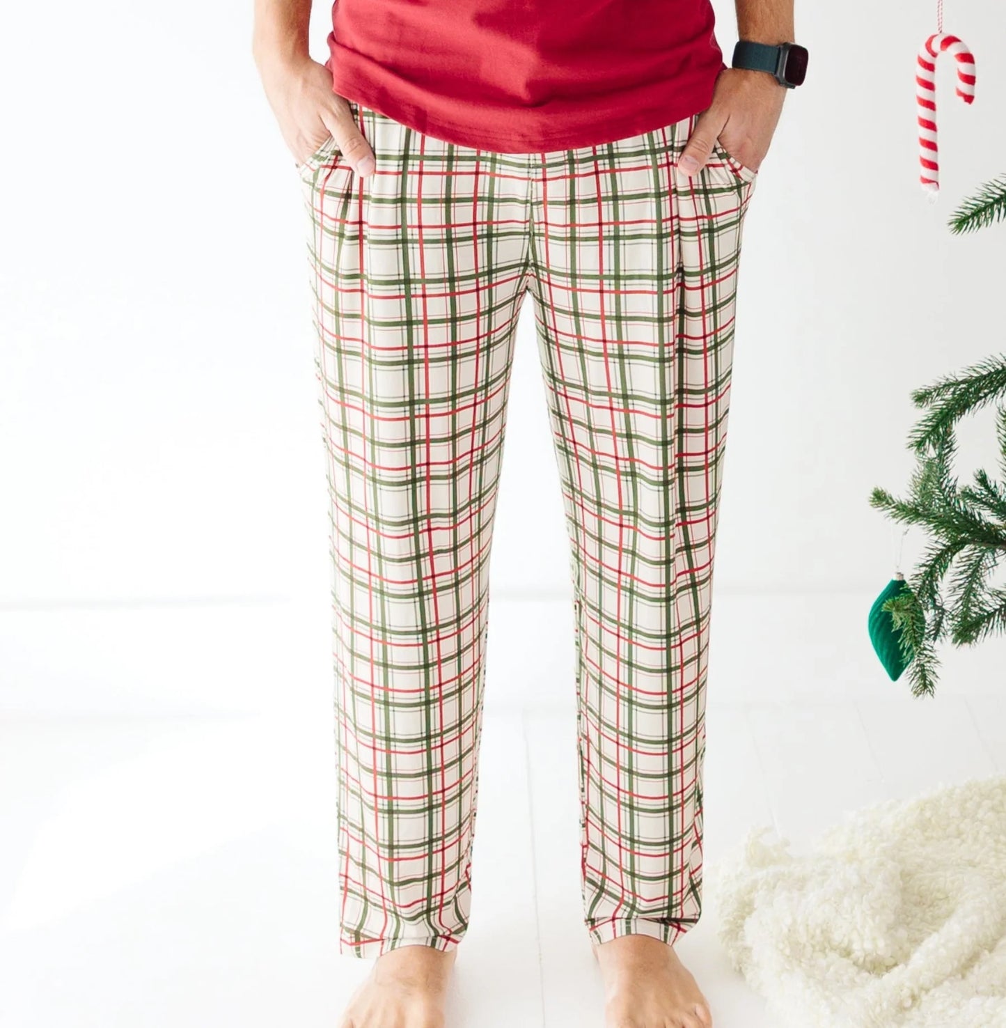 Relaxed Fit Bamboo Double Plaid Bamboo Bottoms
