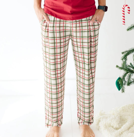 Relaxed Fit Bamboo Double Plaid Bamboo Bottoms