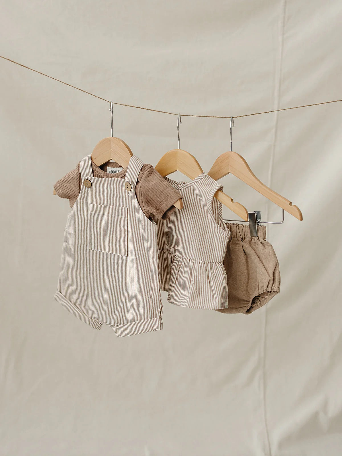 Tan Stripe Girls SET