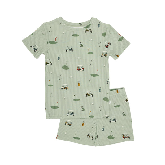 Golf Small Ribbed Bamboo Two Piece SHORT Set