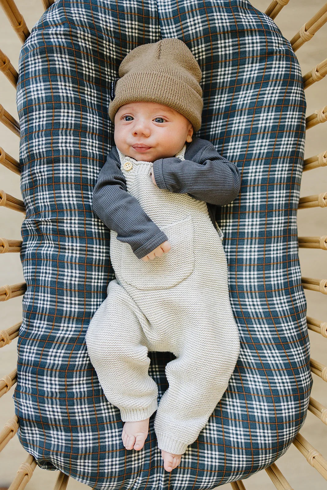 Grey Knit Overall Romper