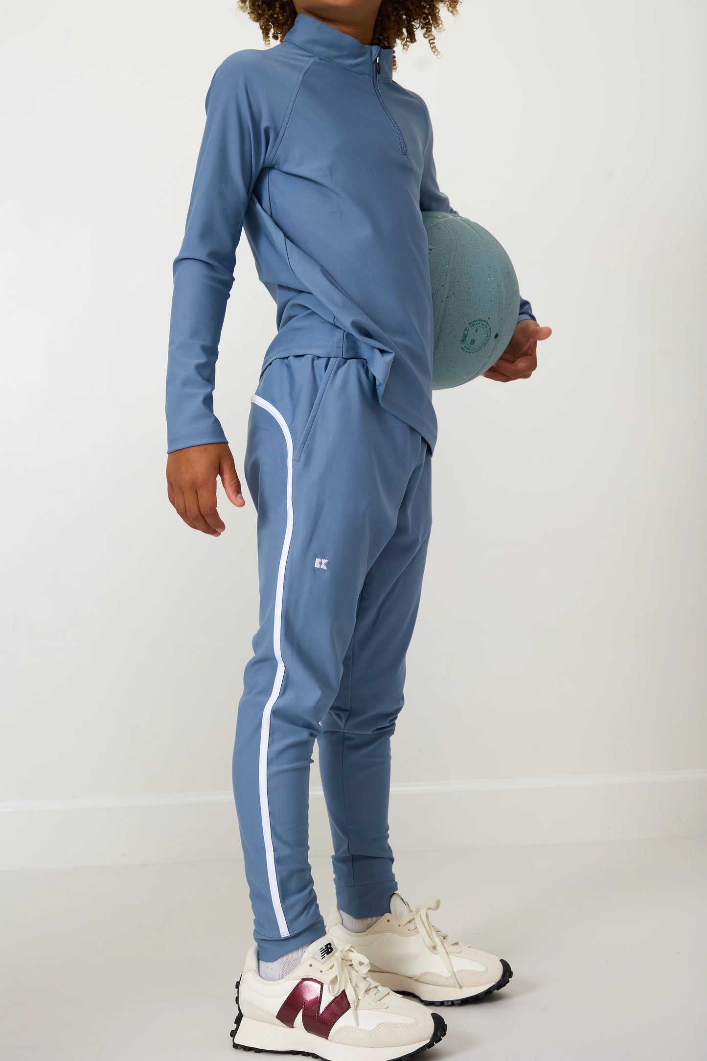 Slate Blue Retro Warm-Up Jogger