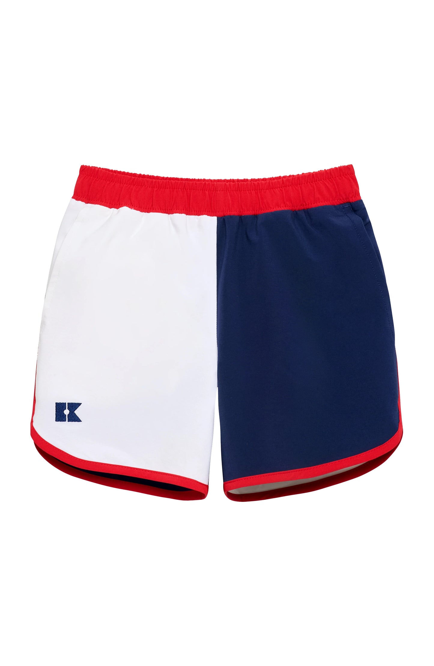 red white and navy block retro short - no liner
