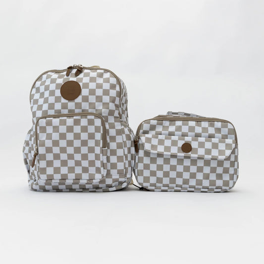Checkered Backpack and Lunchbox - SET