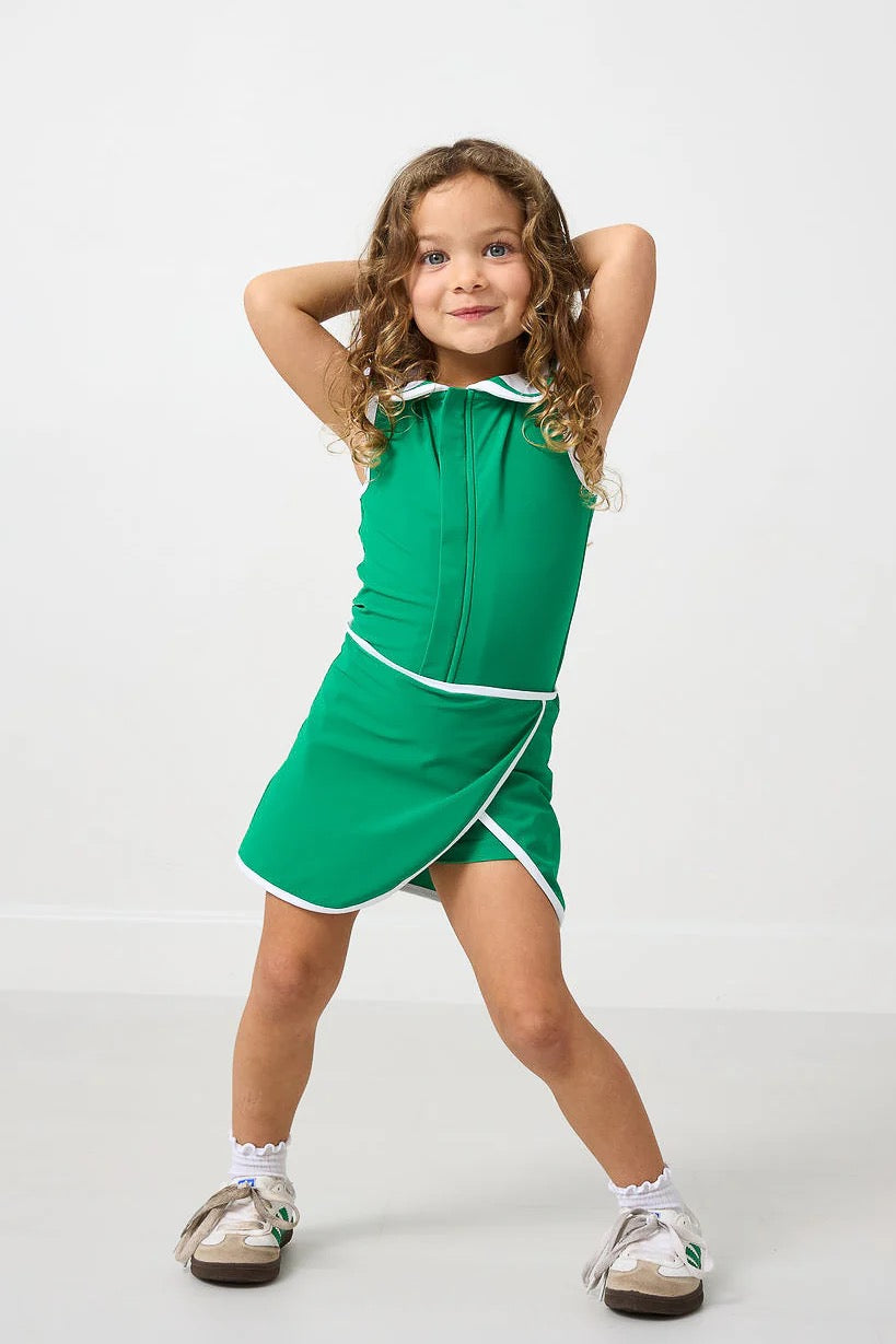 kelly green court dress