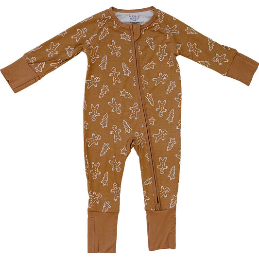 Gingerbread Bamboo Zipper Romper